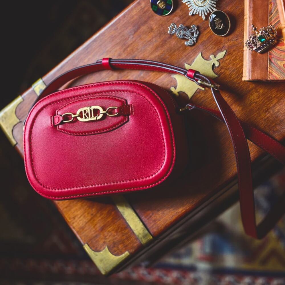 NWT MSRP$295 Lauren Ralph Lauren Small Crossbody Holiday Red Bag
